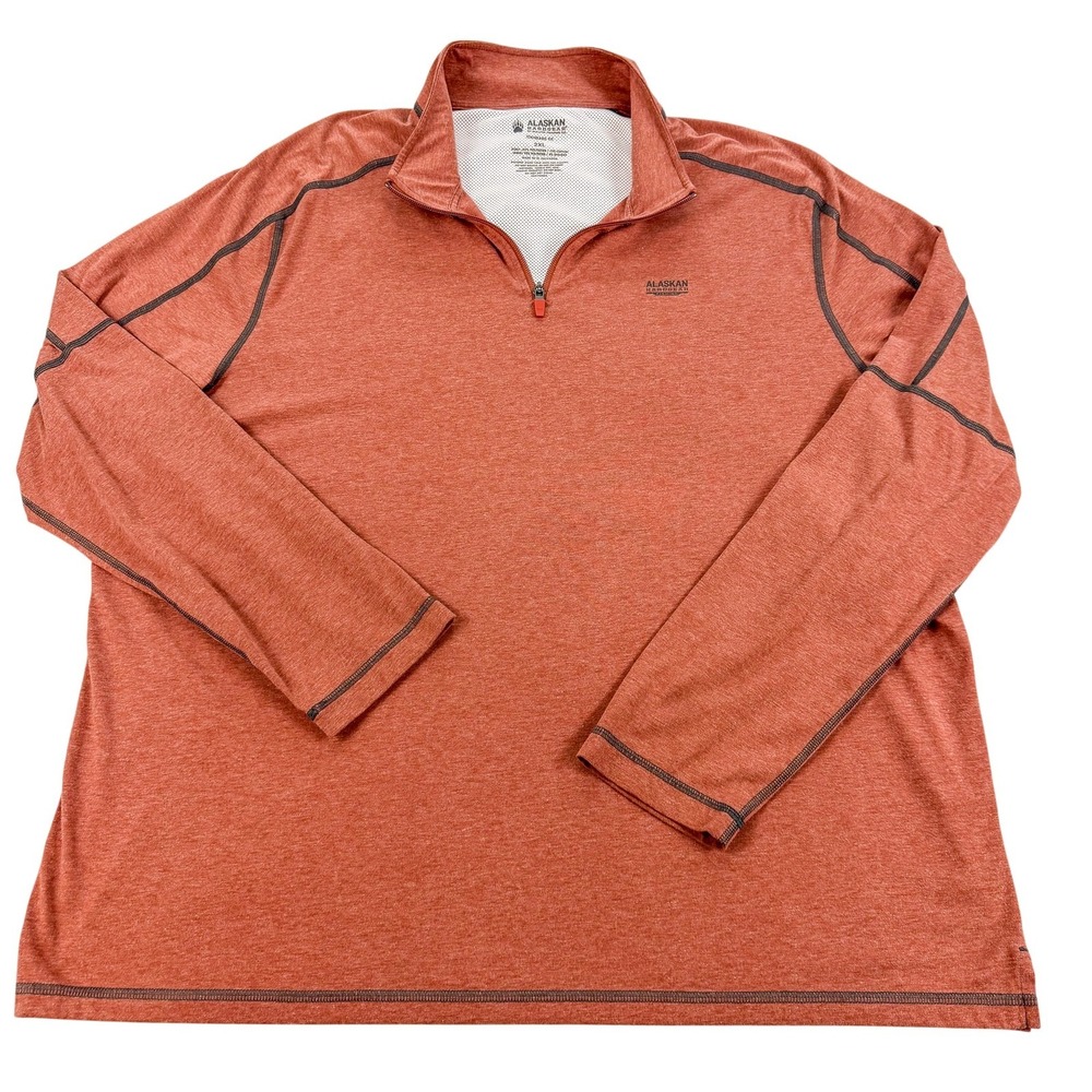 Alaskan Hardgear Duluth Trading 1/4 Zip Pullover Mens 2XL Orange Performance